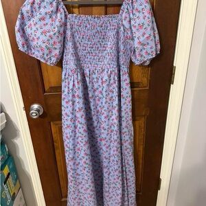 Baltic Born Blue Floral Midi Dress